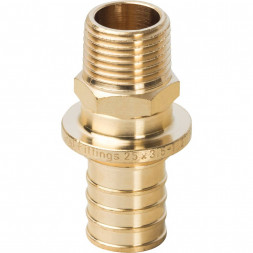 SFA-0001-002512 STOUT Переходник с наружной резьбой 25xR 1/2  для труб из сшитого полиэтилена аксиальный (340001H042535B)