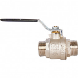 Кран шаровой STOUT полнопроходной, НР/НР, ручка рычаг 1