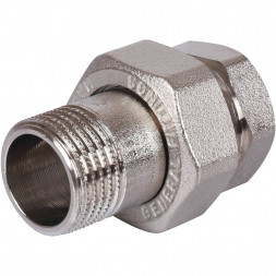 SFT-0045-000012 STOUT Разъемное соединение  американка  ВН, никелированное, уплотнение под гайкой по плоскости, 1/2” (2700A1N040400B)