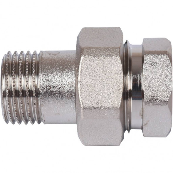 SFT-0045-000012 STOUT Разъемное соединение  американка  ВН, никелированное, уплотнение под гайкой по плоскости, 1/2” (2700A1N040400B)