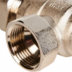 Кран шаровой полнопроходной угловой с американкой STOUT ВР/НР ручка бабочка 1