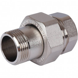 SFT-0045-000034 STOUT Разъемное соединение  американка  ВН, никелированное, уплотнение под гайкой по плоскости, 3/4” (2700A1N050500B)