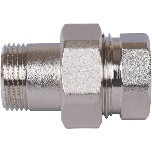 SFT-0045-000034 STOUT Разъемное соединение  американка  ВН, никелированное, уплотнение под гайкой по плоскости, 3/4” (2700A1N050500B)