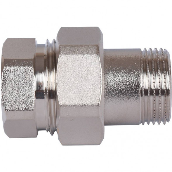 SFT-0045-000034 STOUT Разъемное соединение  американка  ВН, никелированное, уплотнение под гайкой по плоскости, 3/4” (2700A1N050500B)