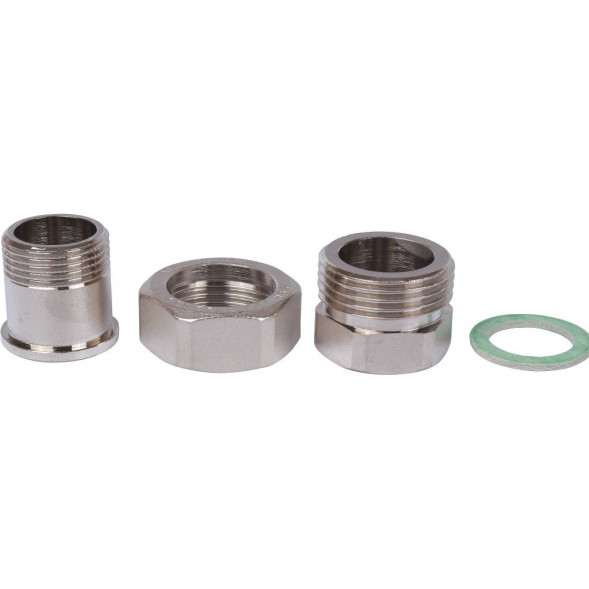 SFT-0045-000034 STOUT Разъемное соединение  американка  ВН, никелированное, уплотнение под гайкой по плоскости, 3/4” (2700A1N050500B)