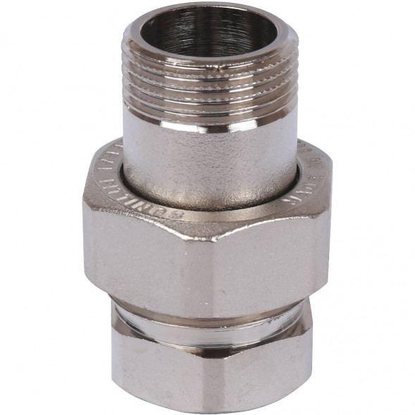 SFT-0045-000034 STOUT Разъемное соединение  американка  ВН, никелированное, уплотнение под гайкой по плоскости, 3/4” (2700A1N050500B)