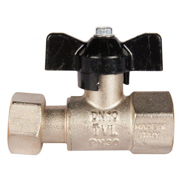 Кран шаровой STOUT с накидной гайкой ВР/накидная гайка, ручка бабочка 1/2x1/2