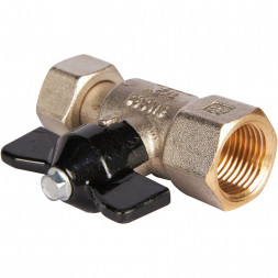 Кран шаровой STOUT с накидной гайкой ВР/накидная гайка, ручка бабочка 1/2x1/2