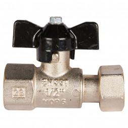 Кран шаровой STOUT с накидной гайкой ВР/накидная гайка, ручка бабочка 1/2x1/2