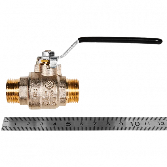 Кран шаровой полнопроходной STOUT НР/НР ручка рычаг 1/2