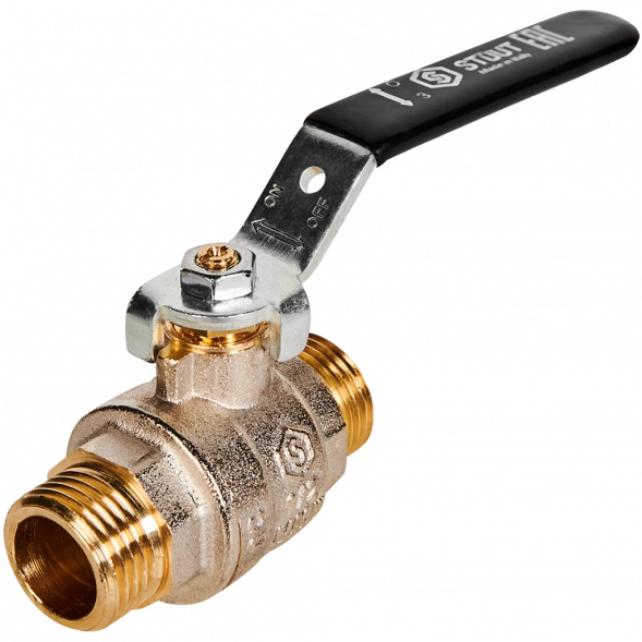 Кран шаровой полнопроходной STOUT НР/НР ручка рычаг 1/2