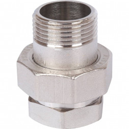 SFT-0045-000001 STOUT Разъемное соединение  американка  ВН, никелированное, уплотнение под гайкой по плоскости, 1” (2700A1N101000B)