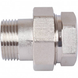 SFT-0045-000001 STOUT Разъемное соединение  американка  ВН, никелированное, уплотнение под гайкой по плоскости, 1” (2700A1N101000B)