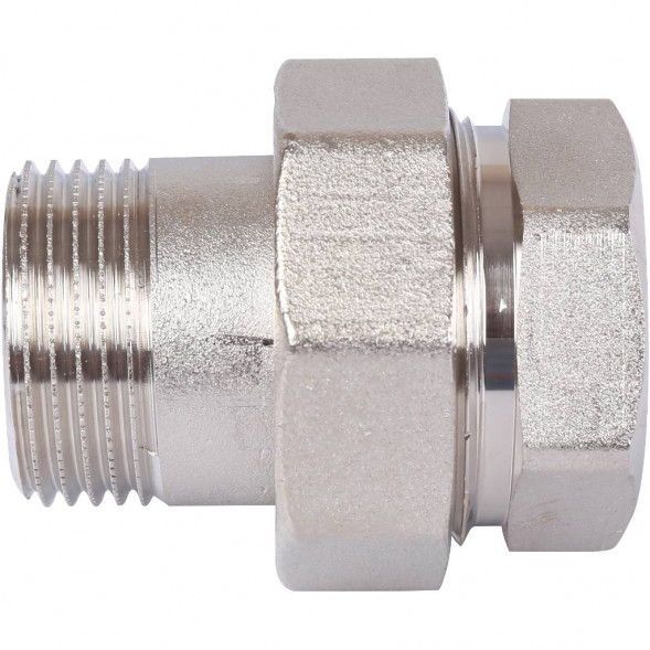 SFT-0045-000001 STOUT Разъемное соединение  американка  ВН, никелированное, уплотнение под гайкой по плоскости, 1” (2700A1N101000B)