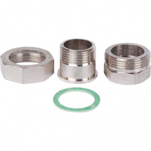 SFT-0045-000001 STOUT Разъемное соединение  американка  ВН, никелированное, уплотнение под гайкой по плоскости, 1” (2700A1N101000B)