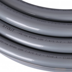 SPX-0001-003244 STOUT 32х4,4 (бухта 50 метров) PEX-a труба из сшитого полиэтилена с кислородным слоем, серая