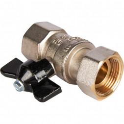 Кран шаровой STOUT с накидной гайкой ВР/накидная гайка, ручка бабочка 3/4x3/4