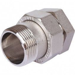 SFT-0045-000114 STOUT Разъемное соединение  американка  ВН, никелированное, уплотнение под гайкой по плоскости, 1” 1/4 (2700A1N121200B)