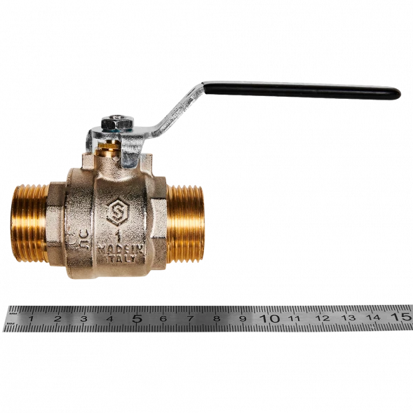 Кран шаровой полнопроходной STOUT НР/НР ручка рычаг 1