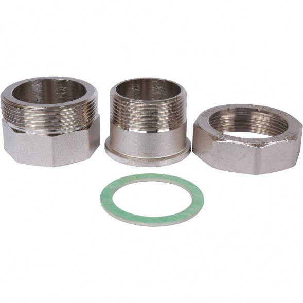 SFT-0045-000112 STOUT Разъемное соединение  американка  ВН, никелированное, уплотнение под гайкой по плоскости, 1” 1/2 (2700A1N141400B)