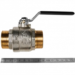 Кран шаровой полнопроходной STOUT НР/НР ручка рычаг 1 1/4
