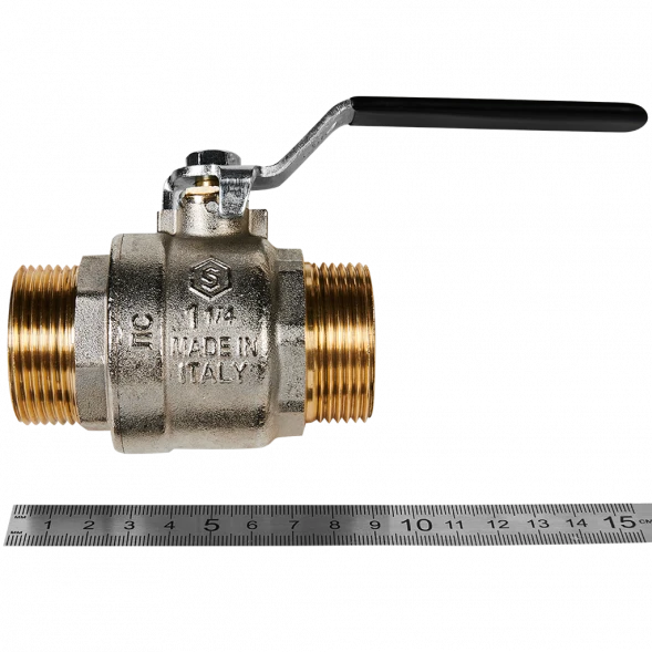 Кран шаровой полнопроходной STOUT НР/НР ручка рычаг 1 1/4