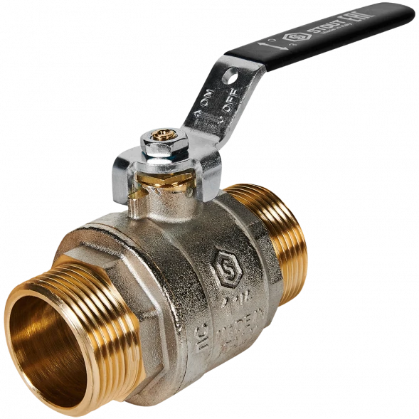 Кран шаровой полнопроходной STOUT НР/НР ручка рычаг 1 1/4