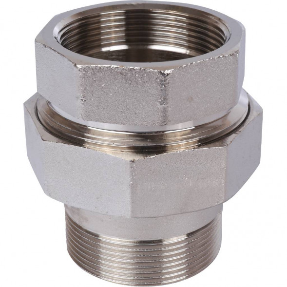 SFT-0045-000002 STOUT Разъемное соединение  американка  ВН, никелированное, уплотнение под гайкой по плоскости, 2” (2700A1N202000B)