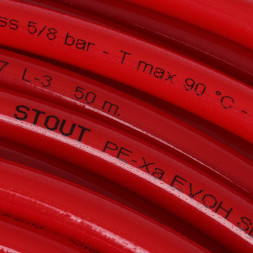 SPX-0002-101620 STOUT 16х2,0 (бухта 100 метров) PEX-a труба из сшитого полиэтилена с кислородным слоем, красная
