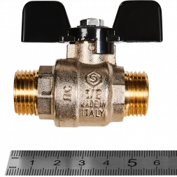 Кран шаровой полнопроходной STOUT НР/НР ручка бабочка 1/2