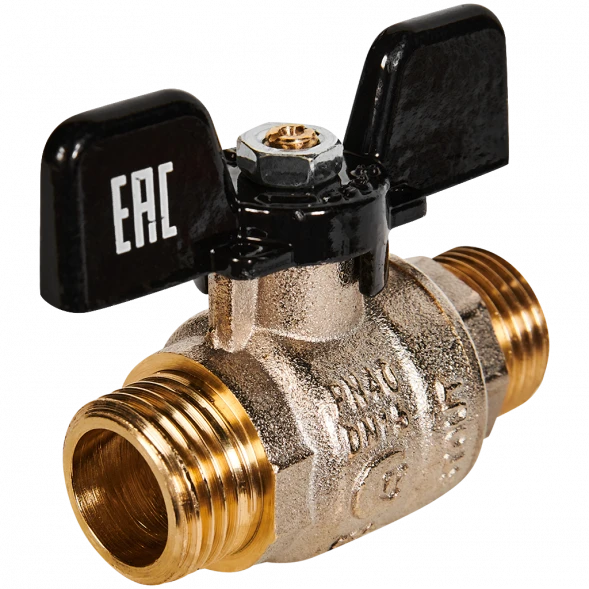 Кран шаровой полнопроходной STOUT НР/НР ручка бабочка 1/2