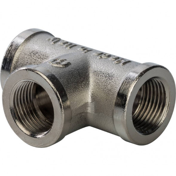 SFT-0020-000038 STOUT Тройник ВВ никелированный 3/8 (270014N030303B)