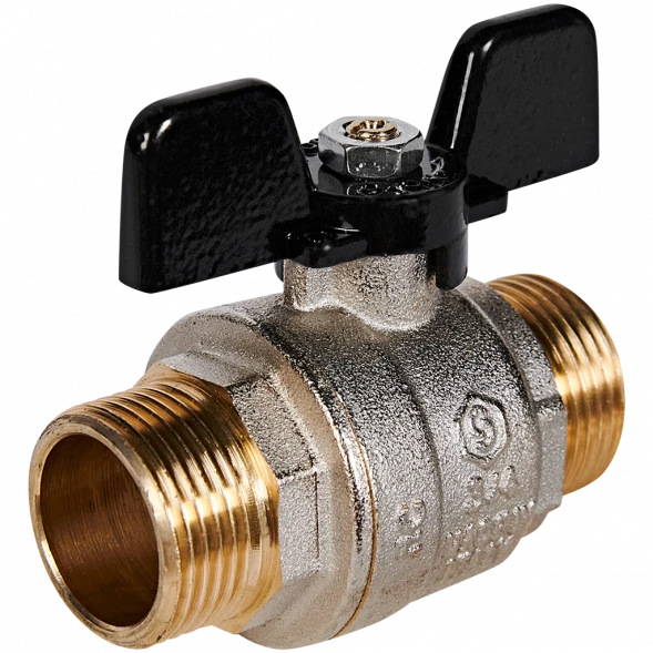 Кран шаровой полнопроходной STOUT НР/НР ручка бабочка 3/4