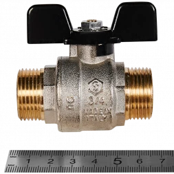 Кран шаровой полнопроходной STOUT НР/НР ручка бабочка 3/4