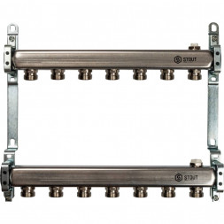 SMS 0923 000007 STOUT Коллектор из нержавеющей стали для радиаторной разводки 7 вых.