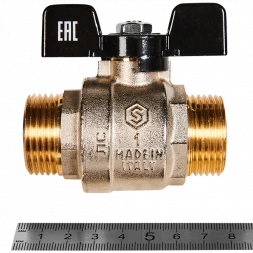 Кран шаровой полнопроходной STOUT НР/НР ручка бабочка 1