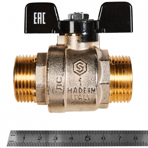 Кран шаровой полнопроходной STOUT НР/НР ручка бабочка 1