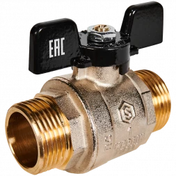 Кран шаровой полнопроходной STOUT НР/НР ручка бабочка 1