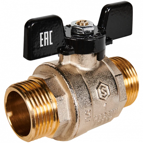 Кран шаровой полнопроходной STOUT НР/НР ручка бабочка 1