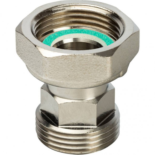 SDG-0019-020020 STOUT Разъемное соединение с плоским уплотнением и обратным клапаном, никелированное 3/4