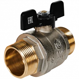 Кран шаровой полнопроходной STOUT НР/НР ручка бабочка 1 1/4