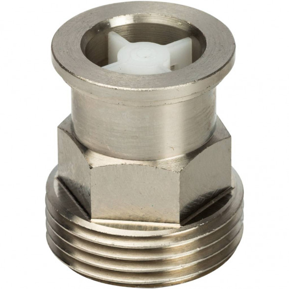 SDG-0019-020025 STOUT Разъемное соединение с плоским уплотнением и обратным клапаном, никелированное 1