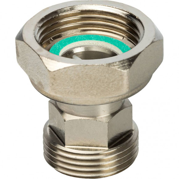 SDG-0019-020025 STOUT Разъемное соединение с плоским уплотнением и обратным клапаном, никелированное 1