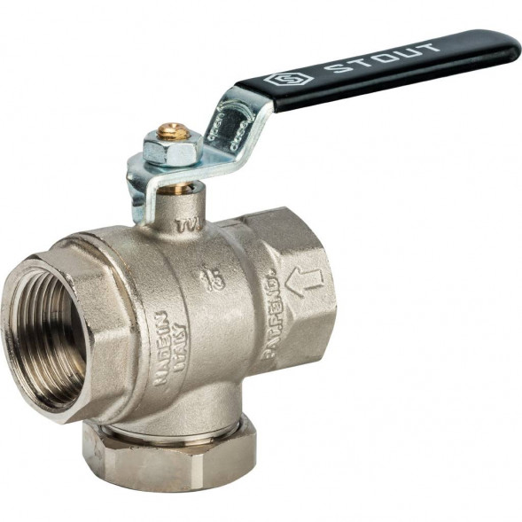 Кран шаровой STOUT с фильтром 1