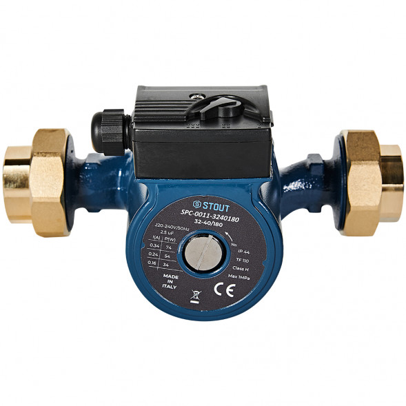 SPC-0011-3240180 STOUT Циркуляционный насос 32-40/180 220/240V 50Hz с латунными гайками G2 x Rp 1 1/4