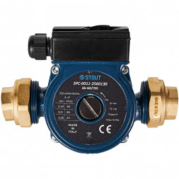 SPC-0011-2560130 STOUT Циркуляционный насос 25-60/130 220/240V 50Hz с латунными гайками G 1 1/2 x Rp 1