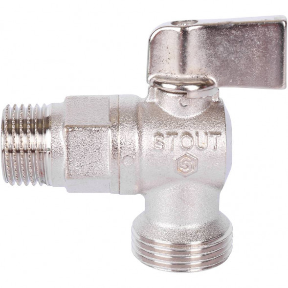 STOUT  Кран шаровой угловой для бытовой техники 1/2  х 3/4
