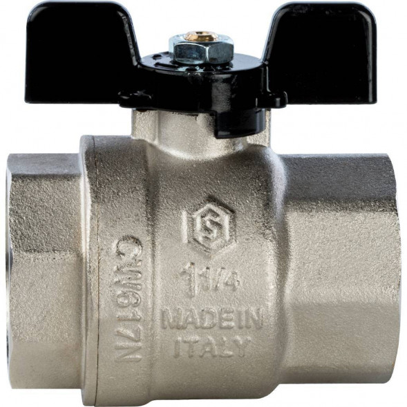 Кран шаровой STOUT полнопроходной, ВР/ВР, ручка бабочка 1 1/4