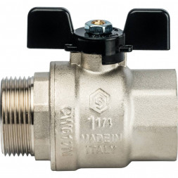 Кран шаровой STOUT полнопроходной, ВР/НР, ручка бабочка 1 1/4