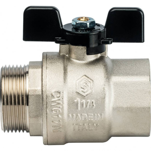 Кран шаровой STOUT полнопроходной, ВР/НР, ручка бабочка 1 1/4